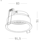 Светильник встраиваемый GU10 1х50W  IP20 D91,5xH56 220V Без ламп