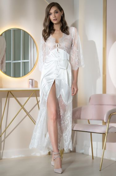 Длинный халат пеньюар MIA-Amore ANETTA 7259 АННЕТ белый