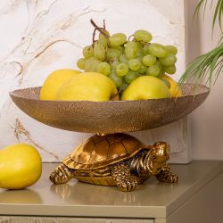 Фруктовница-конфетница Черепаха Бронза