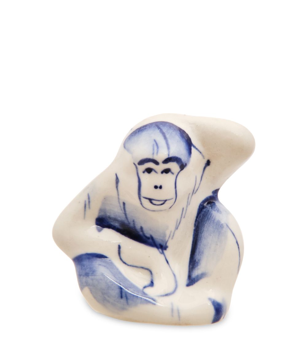 ГЛ- 852 Фигурка «Гибон» (Гжельский фарфор)