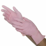 Перчатки нитриловые неопудренные текстурированные на пальцах (розовые), BASIC MEDICAL, 100 шт/уп