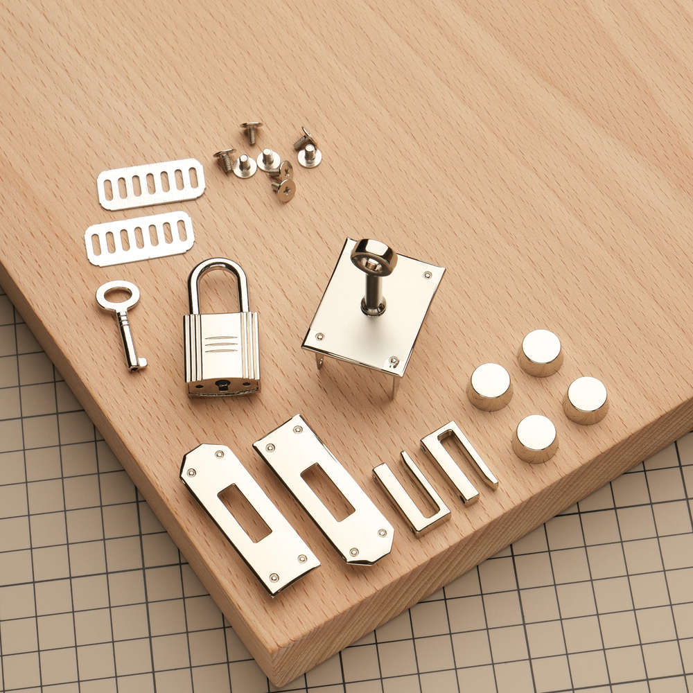 Комплект фурнитуры для сумки Birkin 30/35, цинковый сплав, цвет серебро