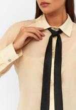 Блуза ORNELLA из итальянского батиста с шелком кремовая