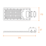 Уличный светильник WOLTA STL-150W/04 150Вт 5700К IP65 16500лм 546×170×67мм
