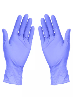 Перчатки нитриловые НТ Violet Blue Nitrile (сиреневые) (уп.50шт) S 4,0гр текстура пальцы (МАЛАЙЗИЯ)