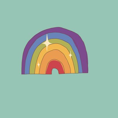 Сияющая летняя радуга