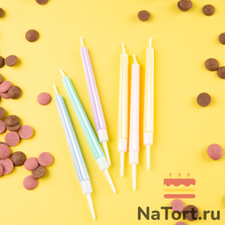 Набор свечей для торта «Happy» (прямые, 11,5 см) 6 шт