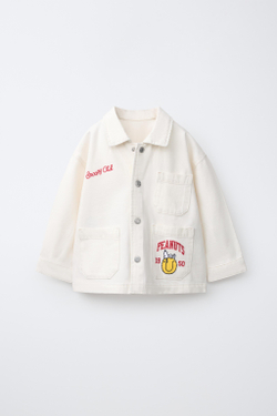 ZARA КУРТКА-РУБАШКА ИЗ САРЖИ SNOOPY PEANUTS™, ЭКРЮ