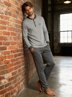 Пижама со штанами с длинным рукавом домашняя одежда костюм