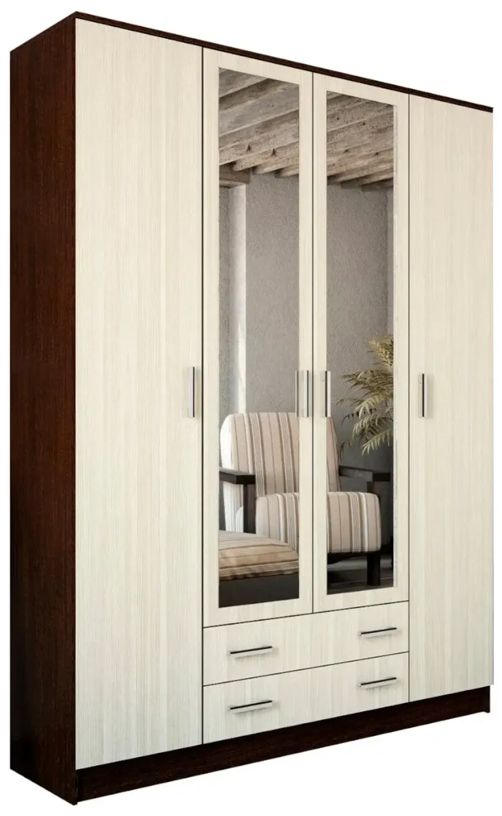 Шкаф КВАДРО Венге/ сосна Лоредо, 1600, 2200, 487 МФ "Эра"