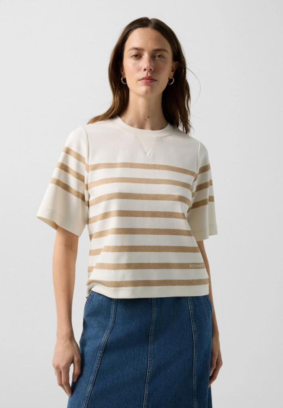 Футболка BOGNER STACEY-2 в бело-бежевом цвете