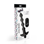 Черные анальные бусы с вибрацией и пультом ДУ 28X Remote Control Vibrating Silicone Anal Beads - 19 см.
