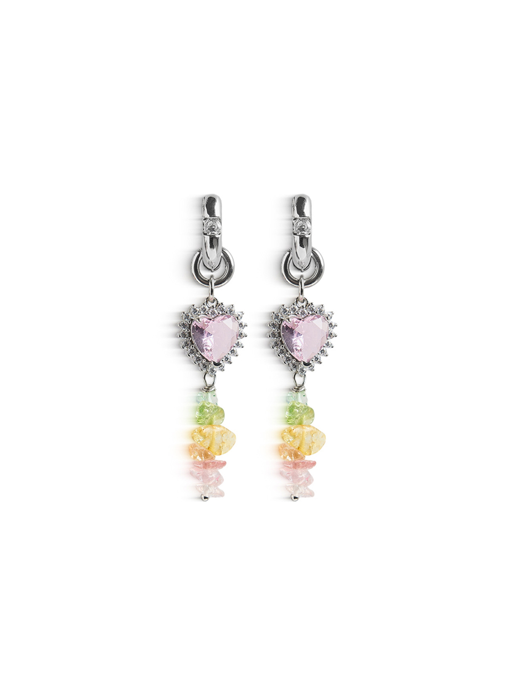 Серьги "Heart colored" Silver