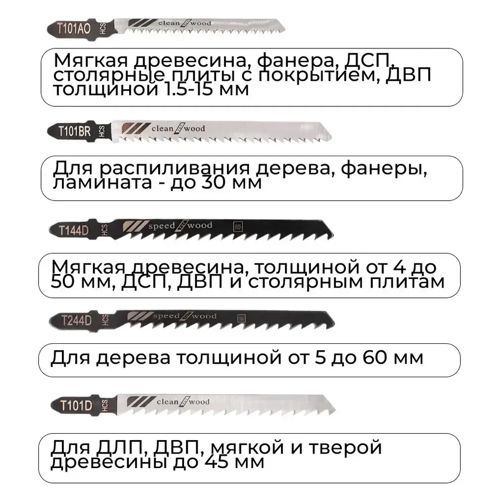 10 штук Набор пилок / Полотно ножовочное для электрического лобзика 10 штук