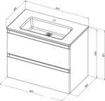 Тумба с раковиной Allen Brau Eclipse 1.E1002.CGM 80 cement grey matt