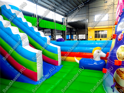 Коммерческий батут "Космические зверята" 14*7*6 м