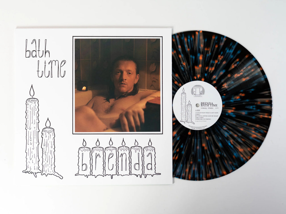 Brenda - Bath Time - Black Ice, Orange & Blue Splatter LP