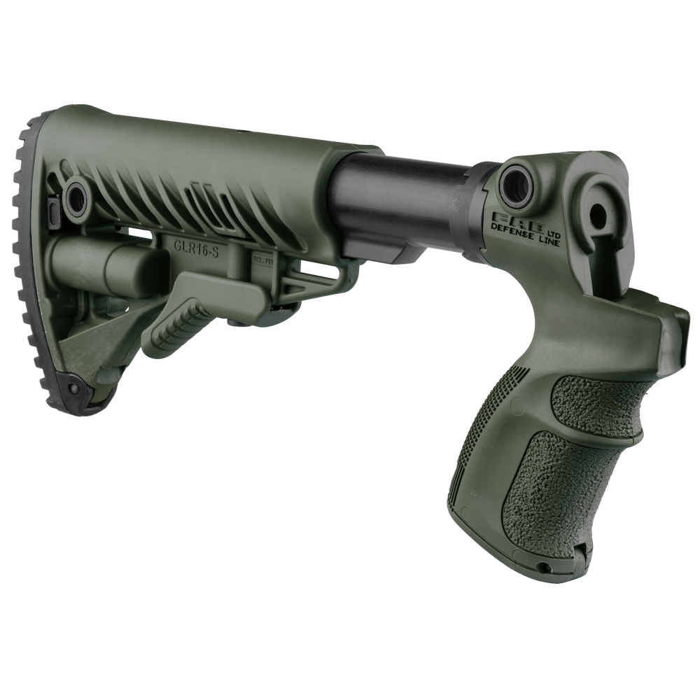 Телескопический приклад AGM 500 FK Mossberg 500/590, Maverick 88, зеленый