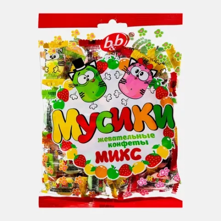 Конфеты жевательные Ассорти Мусики 180г