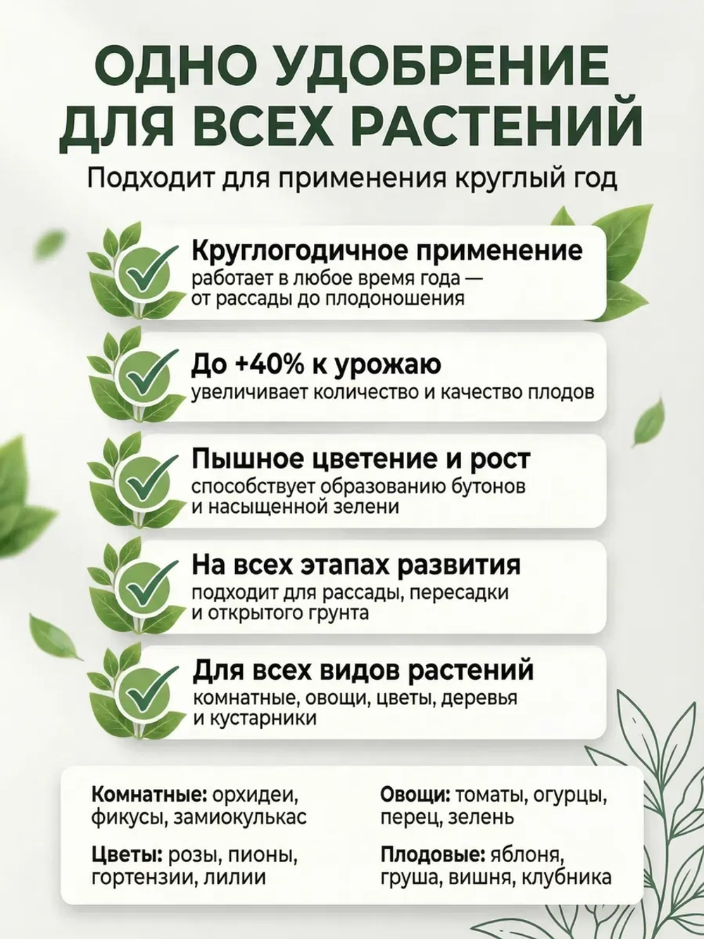 Удобрение универсальное для растений гранулы 200гр