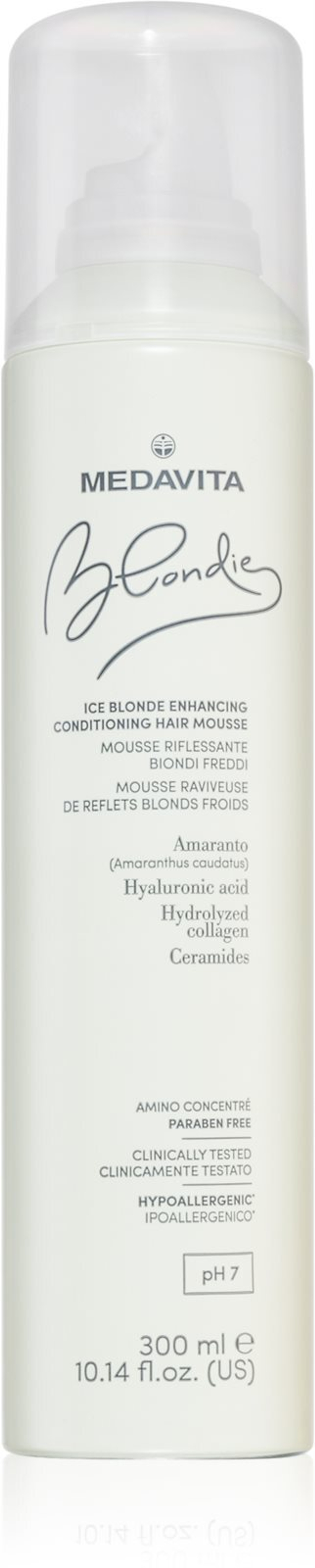 Medavita Blondie Ice Blonde Enhancing Conditioning Hair Mousse - двухфазный мусс для светлых волос /   300  ml  / GTIN 8033928001622