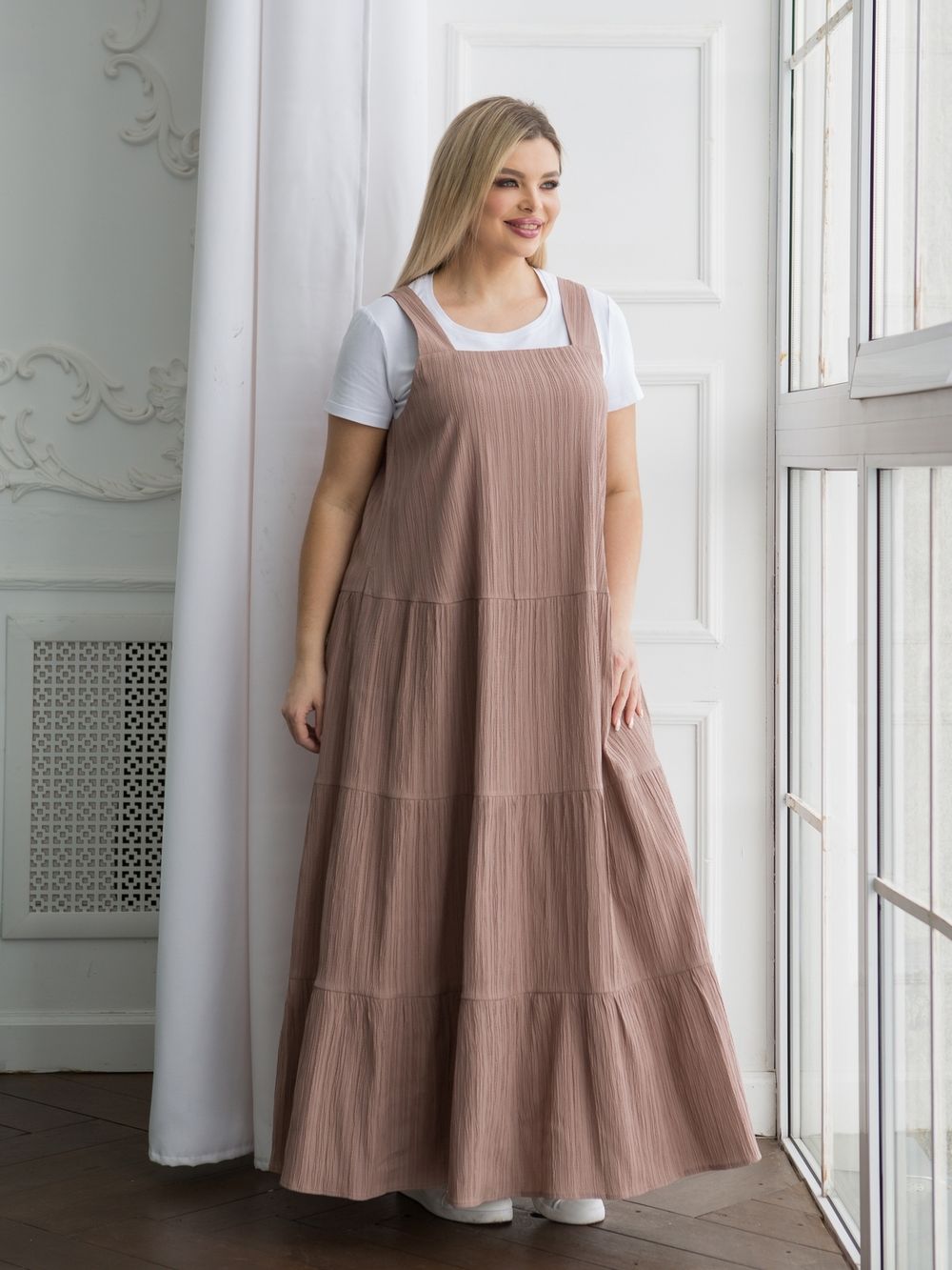 Сарафан 1251 серый Novita (Акция)