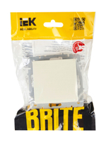 BRITE Выключатель 1-клавишный 10А ВС10-1-0-БрКр бежевый IEK
