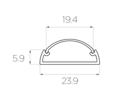 Профиль накладной алюминиевый LC-LP-0624-2 Anod