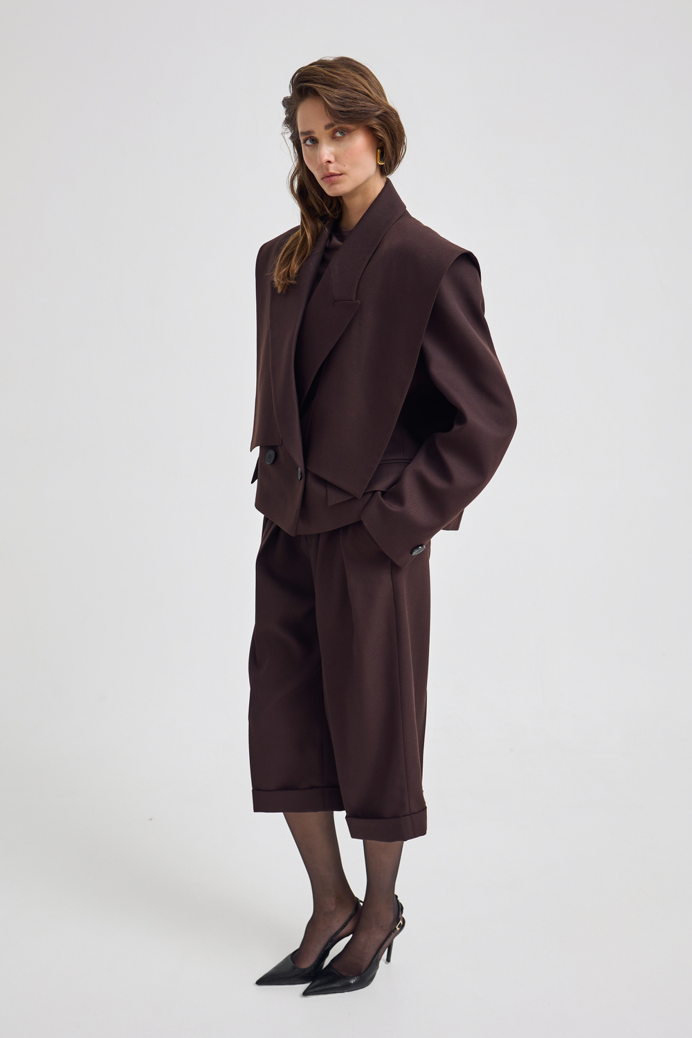 Комплект из шерсти с кюлотами XS-S