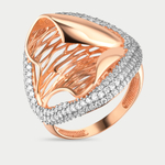 Кольцо женское из розового золота 585 пробы с фианитами (арт. 71285)