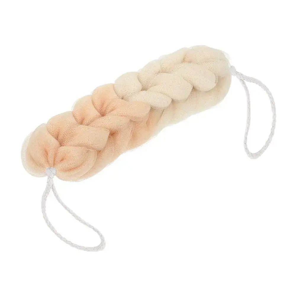 Мочалка-косичка Гигант, градиент, кремовая, 120г,31,5,6,5см, для бани и сауны, Банные шт