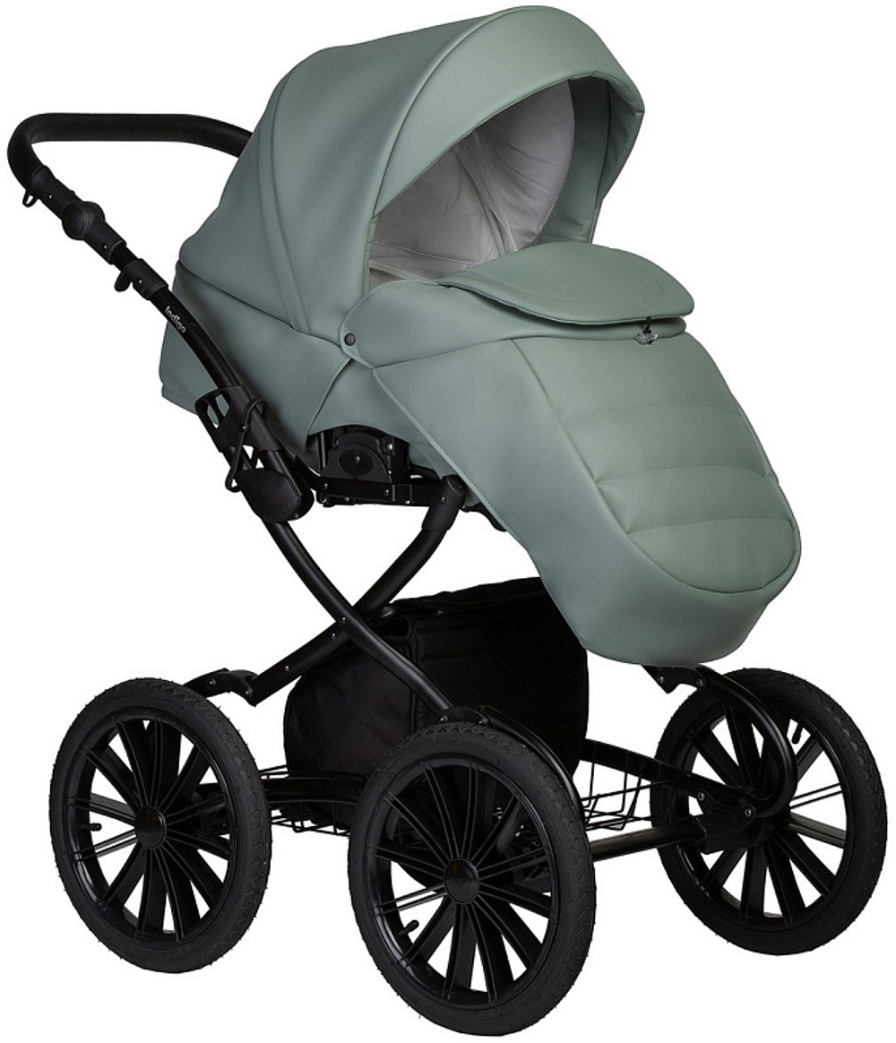Детская коляска Indigo Mio Eco Plus 14 3 в 1 с автокреслом Avionaut Cosmo 03 шалфей кожа