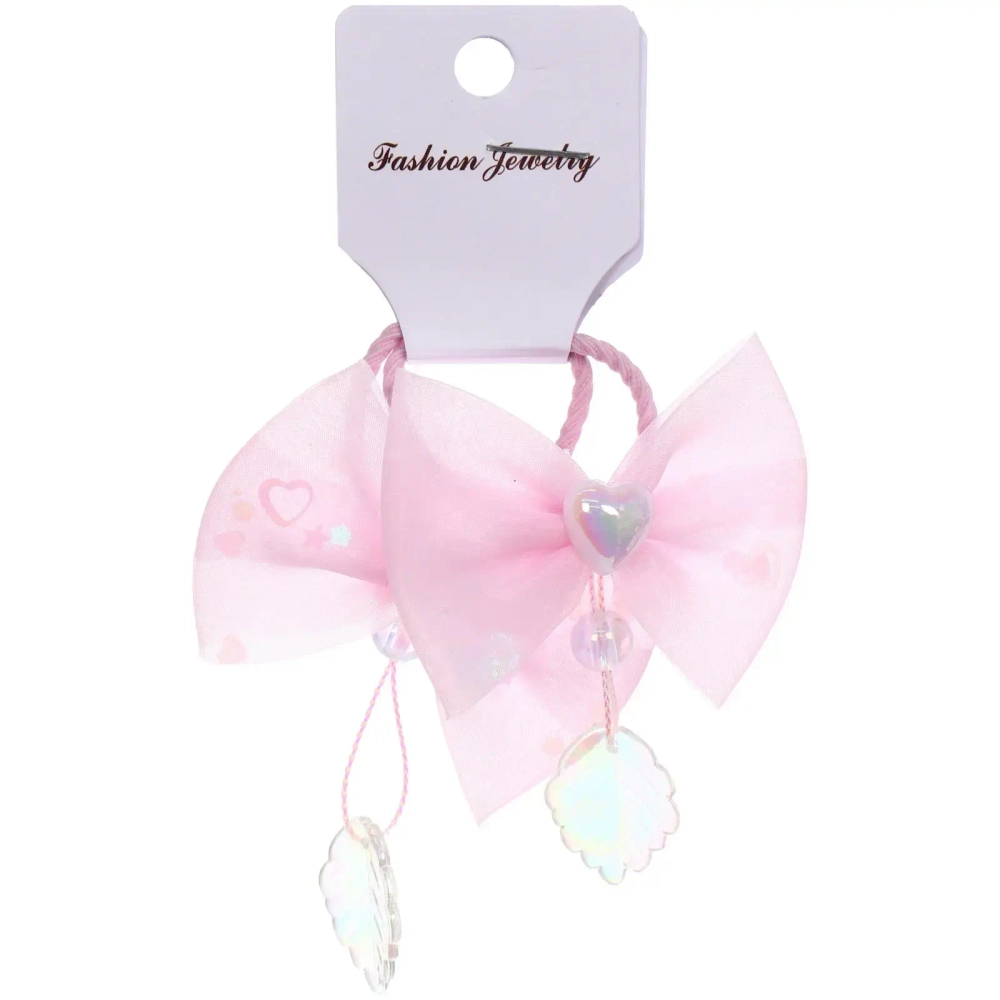 Резинки для волос детские 2шт «КОНФЕТКИ», сердечки, микс 5 цветов, d-3см