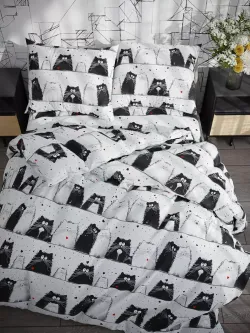 Простынь на резинке "Tomcat" 160х200 см Сказка сатин