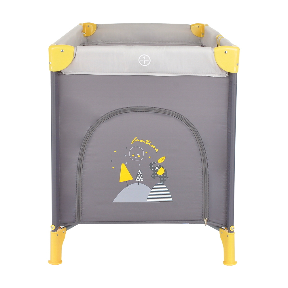 PITUSO Манеж-кровать Florecita Grey/Серый, 1 уровень,2 кольца,2 колеса,лаз на молнии,125X65X78 см