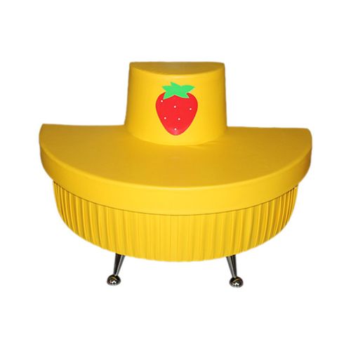 Диван полукруглый "Клубника" на хромированных ножках