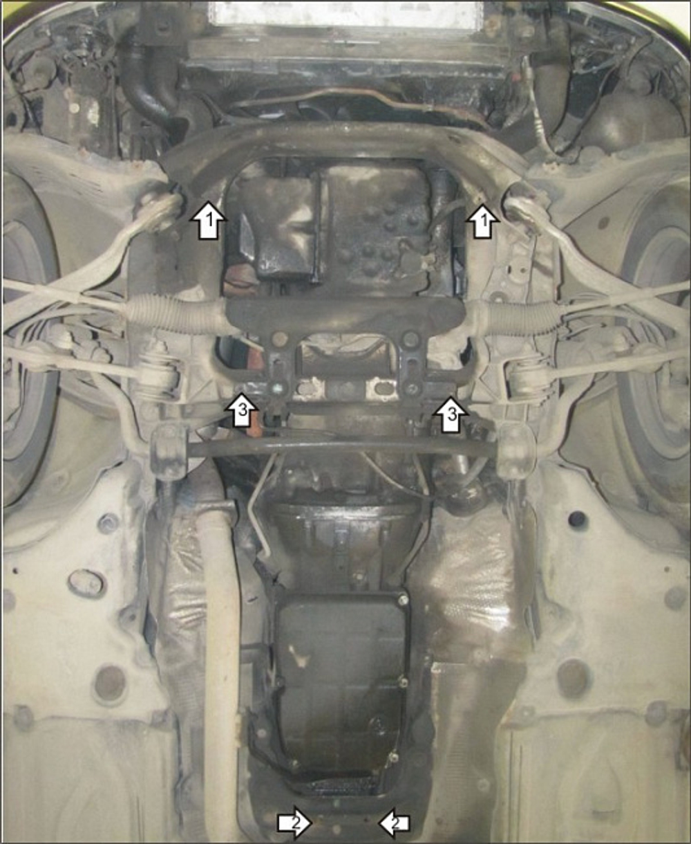 Защита картера Двигателя. 2 мм, Сталь. для Mercedes S-class 1998-2002 MOTODOR.01236