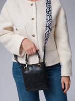 Сумка кожаная кросс-боди Deboro 30347 черный дым