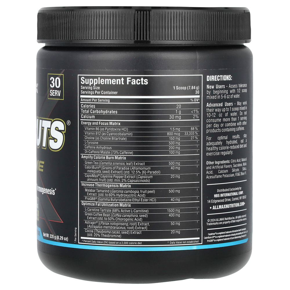 ALLMAX, Rapidcuts® Xtreme, спелая малина, 235 г (8,29 унции)