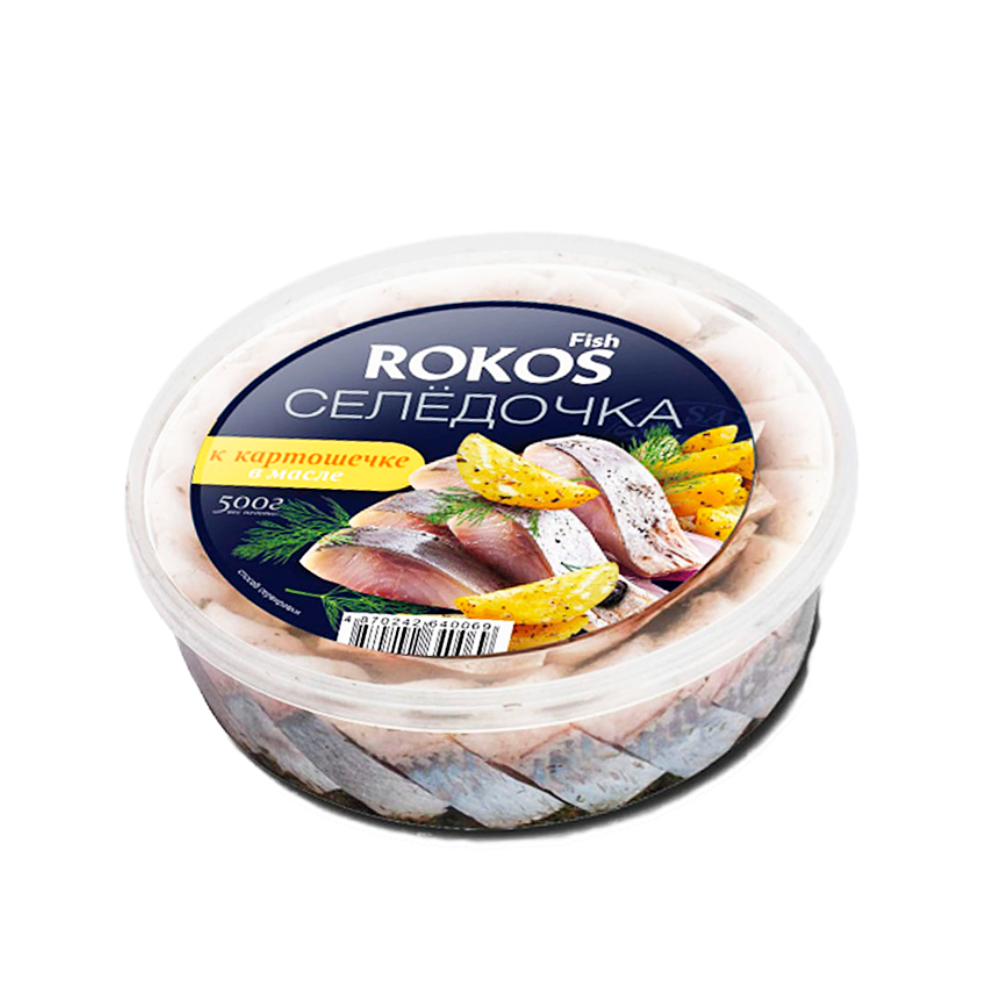Селедочка ROKOS К картошечке в масле 500 гр