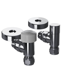 Набор термостатический угловой Royal Thermo Design Pro 15мм М30х1,5 (Хром)