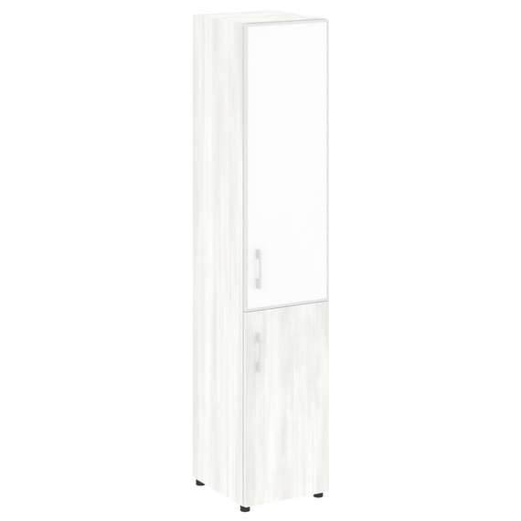 Yalta Шкаф узкий LT.SU-1.2 R (R) white Снежная Патина/Стекло White 400*450*1987