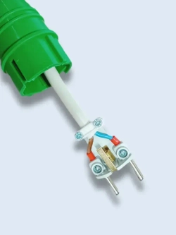 Удлинитель IP54 двухместный PVC 2х2,5 10 метров, зеленый