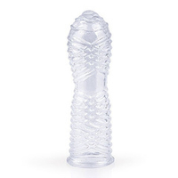 Закрытая прозрачная насадка на пенис 13см с ребрышками Bior Toys Sex Expert SEM-55200