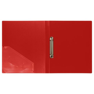 Папка на 2 кольцах А4 пластик, красная "Стандарт" (Стамм)
