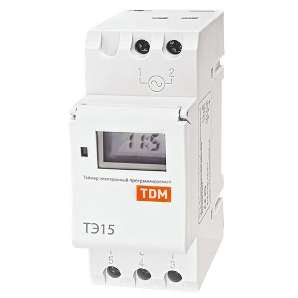 Таймер недельный электронный ТЭ15 16А 16 циклов TDM SQ1503-0005
