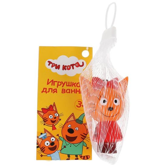 ИГРУШКА ПЛАСТИЗОЛЬ ДЛЯ ВАННЫ "КАПИТОШКА" Три Кота. Карамелька в сетке