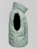 Жилетка Dorimodes 9201 укороченная однотонная на молнии с прорезными карманами