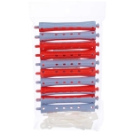 Бигуди пластмассовые-коклюшки 10шт, d=11мм (красный-голубой)