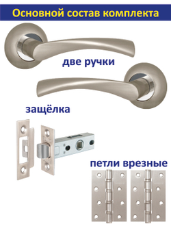 Дверная ручка межкомнатная с защелкой и петлями